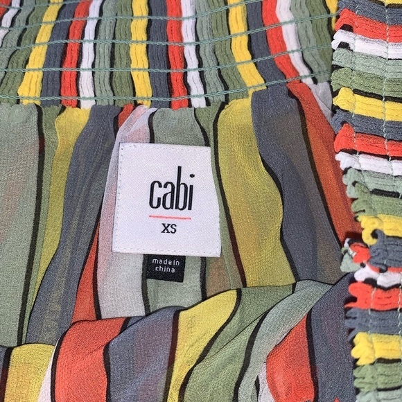 CAbi Striped Off the Shoulder Carnival Top Size XS Style #5389 - Picture 5 of 6